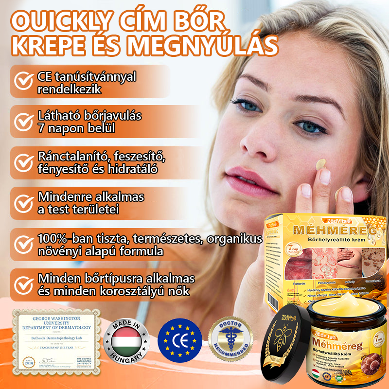 🍀Bőrgyógyász ajánlása 💪 ZödVita® Méhméreg Bőr Helyreállító Krém 🔥 Magyar fejlesztés, magyarországi gyártás és szállítás🌿