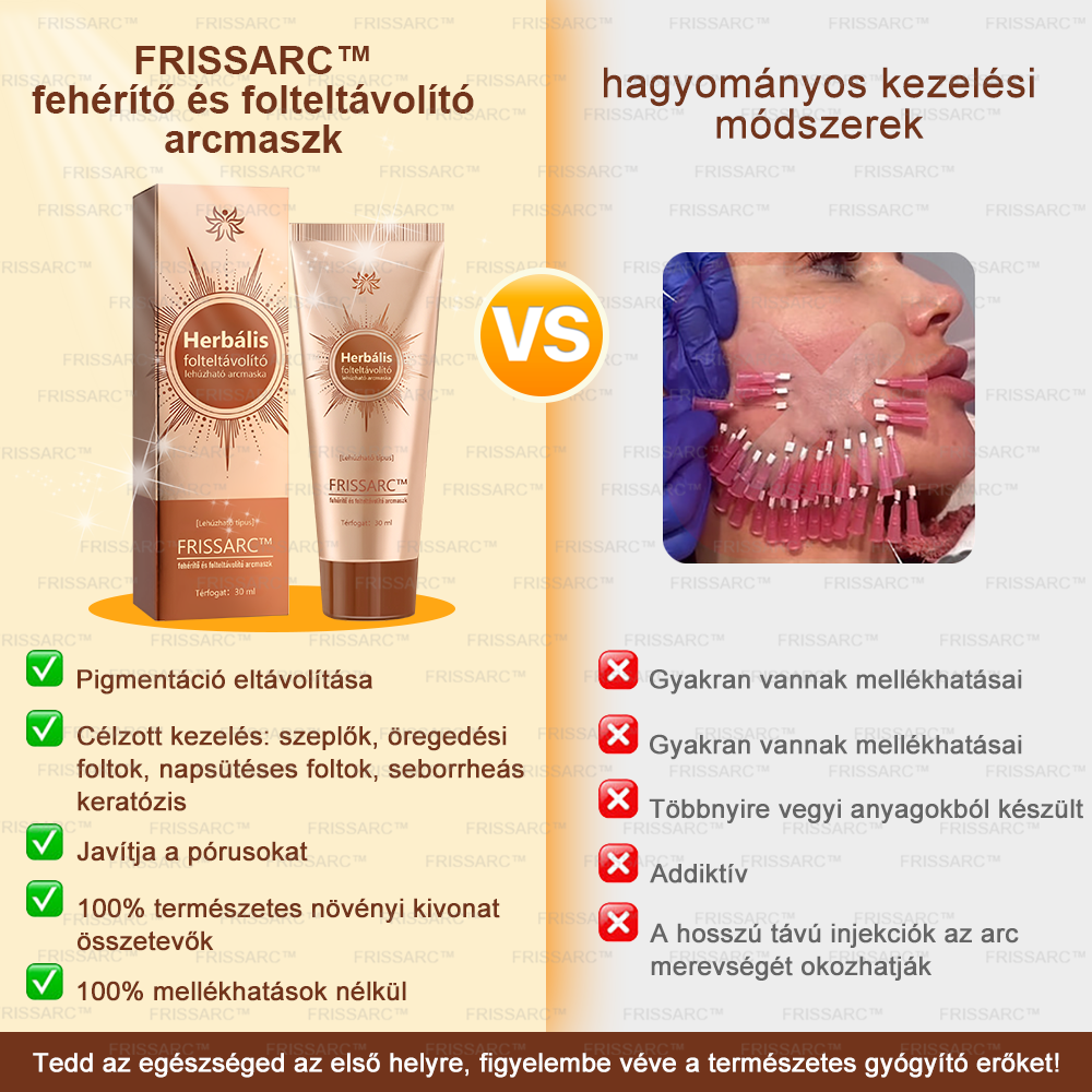 𝐅𝐑𝐈𝐒𝐒𝐀𝐑𝐂™ Fehérítő És Folteltávolító Arcmaszk | Természetes összetevők tartósan eltüntetik a foltokat, szeplőket és napfoltokat