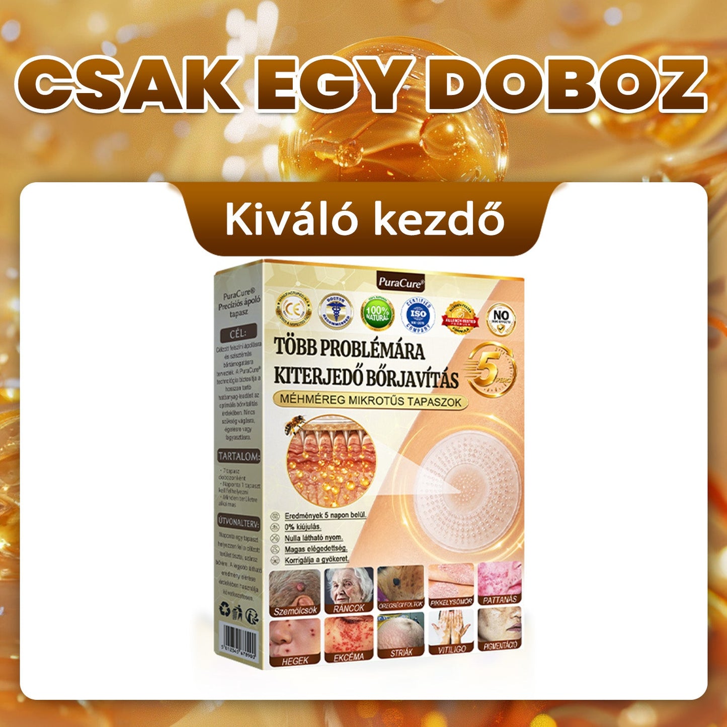 ✨PuraCure® TÖBBFÉLE BŐRPROBLÉMÁRA HATÓ MÉHMÉREG MIKROTŰS BŐRREGENERÁLÓ TAPASZOK