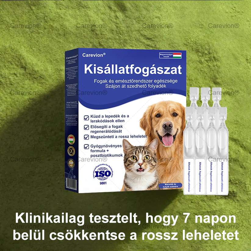 [Hivatalos Bolt]🐕‍🦺🐕‍🦺 Carevion® Pet Dental & Digestive Health Szájápoló Folyadék – Frissebb lehelet, kevesebb fogkő és támogatás az ínyregenerációhoz, stabilizálja a fogakat (macskák és kutyák számára) – Spórolj 70%-ot ma!