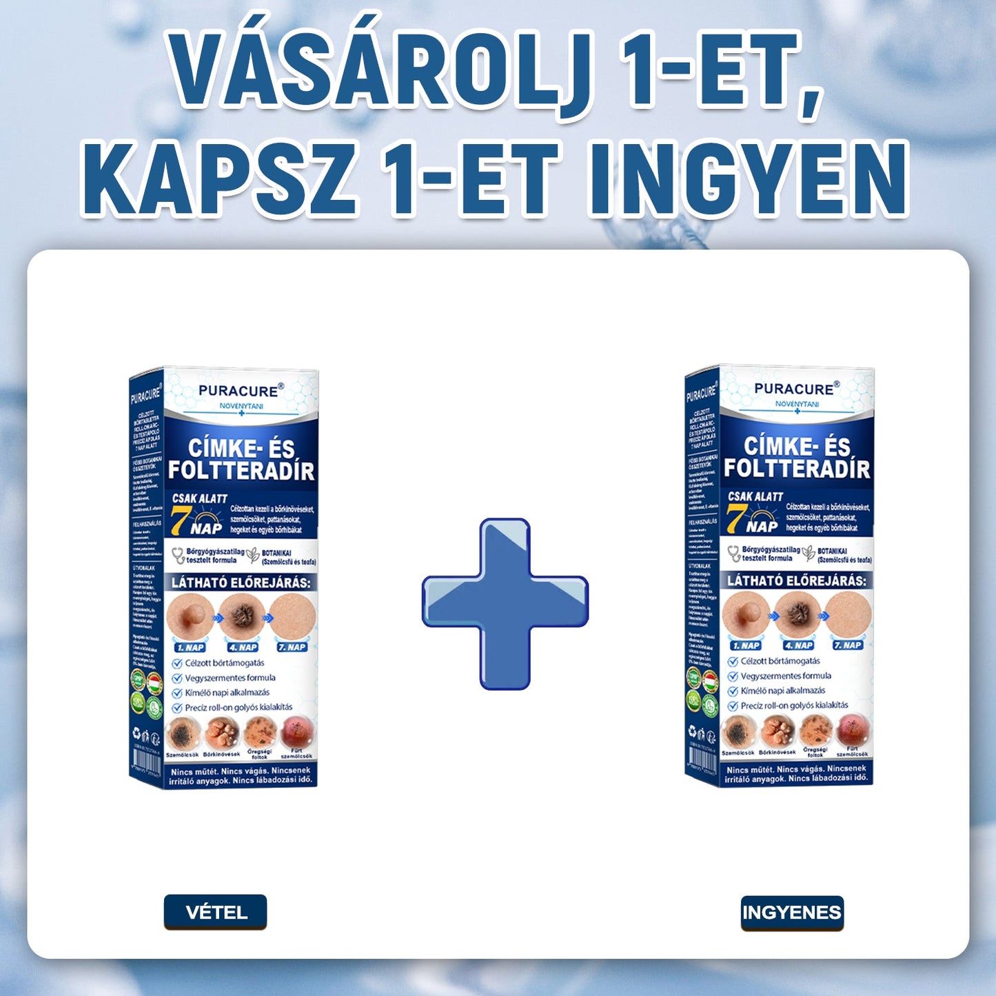🌿𝐏𝐮𝐫𝐚𝐂𝐮𝐫𝐞® 👩‍⚕️ 𝟕 𝐍𝐚𝐩𝐨𝐬 Bőrkinövés- és Folteltávolító Toll Fájdalommentes és Hegmentes Professzionális Rollerball