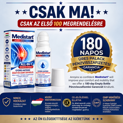 🌿🌿 Már csak 5 darab maradt! Szerezzen most extra 50% kedvezményt, és támogassa ízületei mindennapi komfortját a Medistart® mikrotűs Roll-Onnal! 🦴✨
