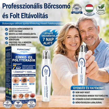 🌿𝐏𝐮𝐫𝐚𝐂𝐮𝐫𝐞® 👩‍⚕️ 𝟕 𝐍𝐚𝐩𝐨𝐬 Bőrkinövés- és Folteltávolító Toll Fájdalommentes és Hegmentes Professzionális Rollerball