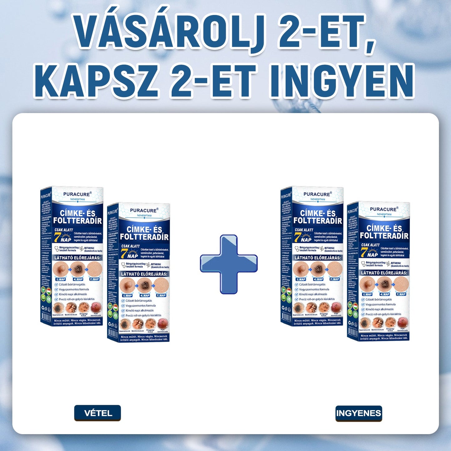 🌿𝐏𝐮𝐫𝐚𝐂𝐮𝐫𝐞® 👩‍⚕️ 𝟕 𝐍𝐚𝐩𝐨𝐬 Bőrkinövés- és Folteltávolító Toll Fájdalommentes és Hegmentes Professzionális Rollerball