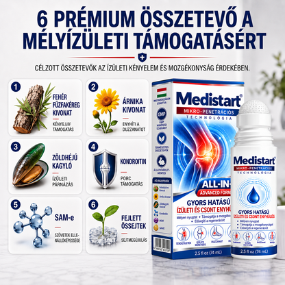 🌿🌿 Már csak 5 darab maradt! Szerezzen most extra 50% kedvezményt, és támogassa ízületei mindennapi komfortját a Medistart® mikrotűs Roll-Onnal! 🦴✨
