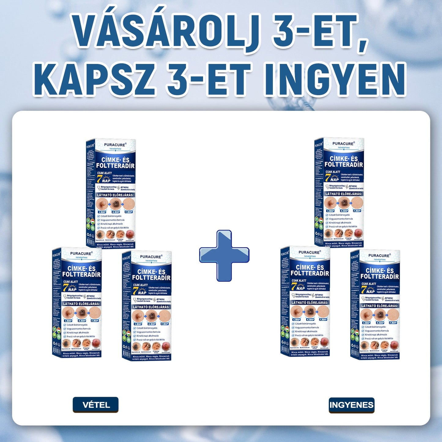 🌿𝐏𝐮𝐫𝐚𝐂𝐮𝐫𝐞® 👩‍⚕️ 𝟕 𝐍𝐚𝐩𝐨𝐬 Bőrkinövés- és Folteltávolító Toll Fájdalommentes és Hegmentes Professzionális Rollerball
