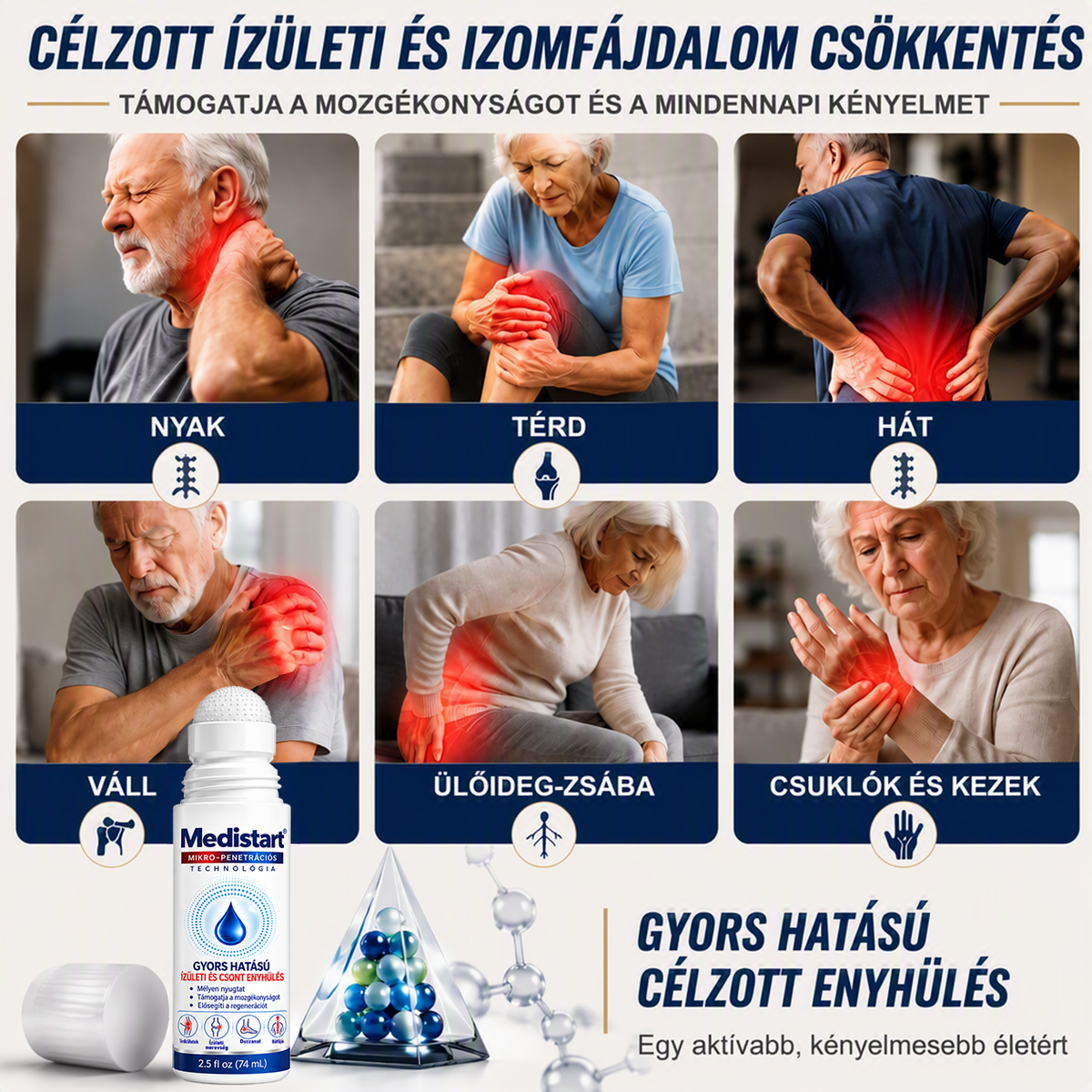 🌿🌿 Már csak 5 darab maradt! Szerezzen most extra 50% kedvezményt, és támogassa ízületei mindennapi komfortját a Medistart® mikrotűs Roll-Onnal! 🦴✨