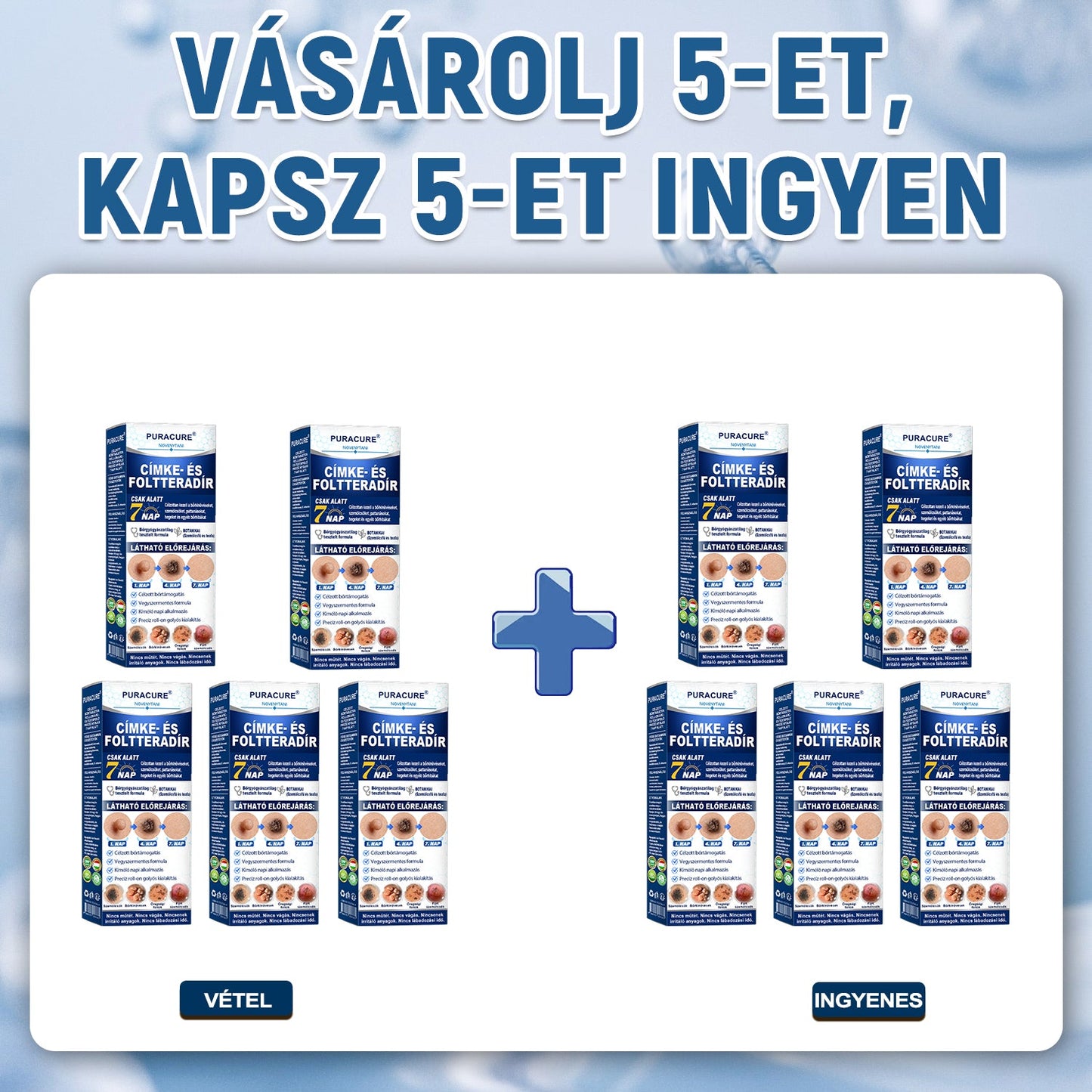 🌿𝐏𝐮𝐫𝐚𝐂𝐮𝐫𝐞® 👩‍⚕️ 𝟕 𝐍𝐚𝐩𝐨𝐬 Bőrkinövés- és Folteltávolító Toll Fájdalommentes és Hegmentes Professzionális Rollerball