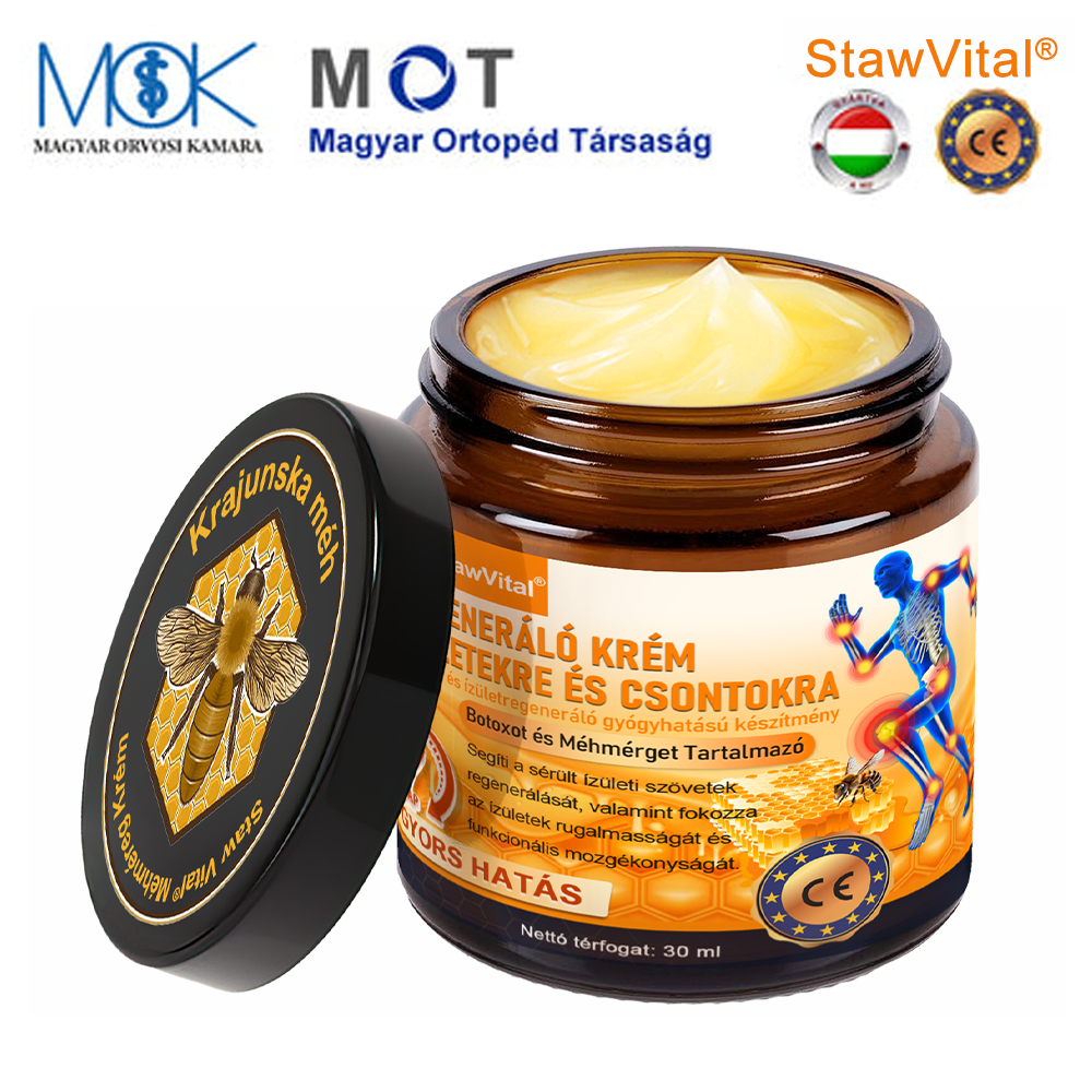 🟢 𝑺𝒕𝒂𝒘𝑽𝒊𝒕𝒂𝒍® Botoxot és Méhmérget Tartalmazó Regeneráló Krém Ízületekre és Csontokra |✨ MOT (Magyar Ortopéd Társaság) által tanúsított termék