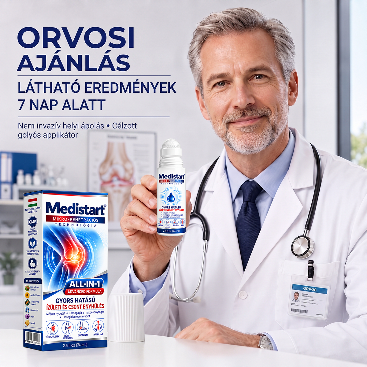 🌿🌿 Már csak 5 darab maradt! Szerezzen most extra 50% kedvezményt, és támogassa ízületei mindennapi komfortját a Medistart® mikrotűs Roll-Onnal! 🦴✨